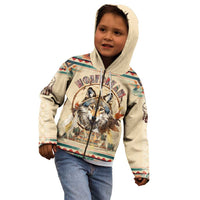 Native American Wolf Dreamcatcher Kid Hoodie Vintage Style - Wonder Print Shop