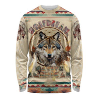 Native American Wolf Dreamcatcher Long Sleeve Shirt Vintage Style - Wonder Print Shop