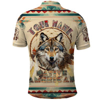 Native American Wolf Dreamcatcher Polo Shirt Vintage Style - Wonder Print Shop