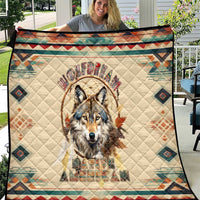 Native American Wolf Dreamcatcher Quilt Vintage Style - Wonder Print Shop