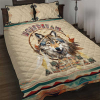 Native American Wolf Dreamcatcher Quilt Bed Set Vintage Style - Wonder Print Shop