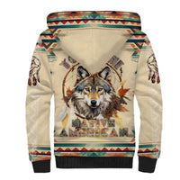 Native American Wolf Dreamcatcher Sherpa Hoodie Vintage Style - Wonder Print Shop