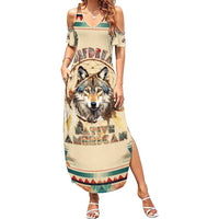 Native American Wolf Dreamcatcher Summer Maxi Dress Vintage Style - Wonder Print Shop