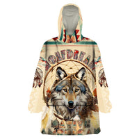Native American Wolf Dreamcatcher Wearable Blanket Hoodie Vintage Style - Wonder Print Shop