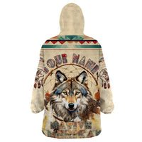 Native American Wolf Dreamcatcher Wearable Blanket Hoodie Vintage Style - Wonder Print Shop