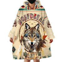 Native American Wolf Dreamcatcher Wearable Blanket Hoodie Vintage Style - Wonder Print Shop