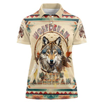 Native American Wolf Dreamcatcher Women Polo Shirt Vintage Style - Wonder Print Shop