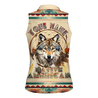 Native American Wolf Dreamcatcher Women Sleeveless Polo Shirt Vintage Style - Wonder Print Shop