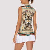 Native American Wolf Dreamcatcher Women Sleeveless Polo Shirt Vintage Style - Wonder Print Shop