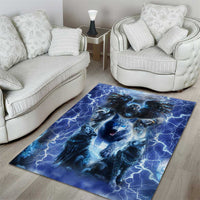 Native American Wolf And Eagle Area Rug Thunder Style - Wonder Print Shop