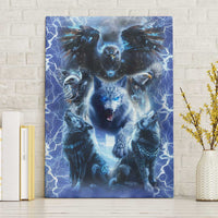 Native American Wolf And Eagle Canvas Wall Art Thunder Style - Wonder Print Shop