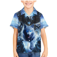 Native American Wolf And Eagle Family Matching Mermaid Dress and Hawaiian Shirt Thunder Style - Wonder Print Shop