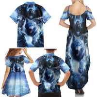 Native American Wolf And Eagle Family Matching Summer Maxi Dress and Hawaiian Shirt Thunder Style - Wonder Print Shop