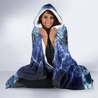Native American Wolf And Eagle Hooded Blanket Thunder Style
