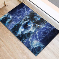 Native American Wolf And Eagle Rubber Doormat Thunder Style - Wonder Print Shop