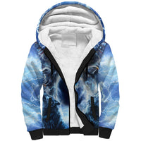 Native American Wolf And Eagle Sherpa Hoodie Thunder Style - Wonder Print Shop