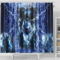 Native American Wolf And Eagle Shower Curtain Thunder Style