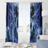 Native American Wolf And Eagle Window Curtain Thunder Style - Wonder Print Shop
