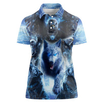 Native American Wolf And Eagle Women Polo Shirt Thunder Style - Wonder Print Shop