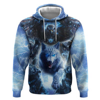 Native American Wolf And Eagle Zip Hoodie Thunder Style - Wonder Print Shop