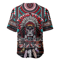 Native American Indian Warrior Skull Baseball Jersey - Wonder Print Shop