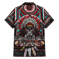 Native American Indian Warrior Skull Family Matching Off The Shoulder Long Sleeve Dress and Hawaiian Shirt - Wonder Print Shop