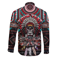Native American Indian Warrior Skull Family Matching Off Shoulder Short Dress and Hawaiian Shirt - Wonder Print Shop