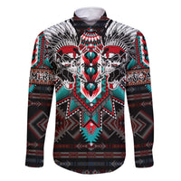 Native American Indian Warrior Skull Family Matching Summer Maxi Dress and Hawaiian Shirt - Wonder Print Shop
