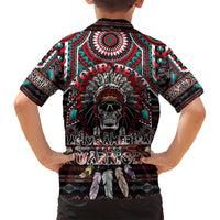 Native American Indian Warrior Skull Family Matching Tank Maxi Dress and Hawaiian Shirt - Wonder Print Shop