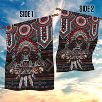 Native American Indian Warrior Skull Garden Flag - Wonder Print Shop