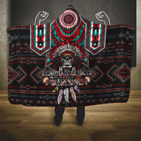 Native American Indian Warrior Skull Hooded Blanket