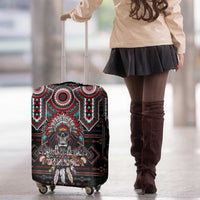 Native American Indian Warrior Skull Luggage Cover - Wonder Print Shop