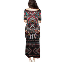 Native American Indian Warrior Skull Puletasi - Wonder Print Shop