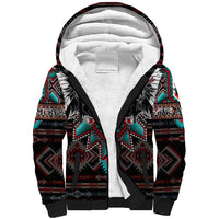 Native American Indian Warrior Skull Sherpa Hoodie - Wonder Print Shop