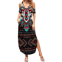 Native American Indian Warrior Skull Summer Maxi Dress - Wonder Print Shop