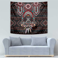 Native American Indian Warrior Skull Tapestry - Wonder Print Shop