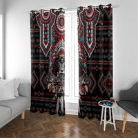 Native American Indian Warrior Skull Window Curtain - Wonder Print Shop