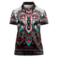 Native American Indian Warrior Skull Women Polo Shirt - Wonder Print Shop