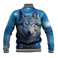 Beautiful Native American Wolf Baseball Jacket Galaxy Art - Wonder Print Shop