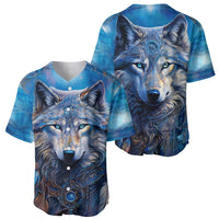 Beautiful Native American Wolf Baseball Jersey Galaxy Art - Wonder Print Shop