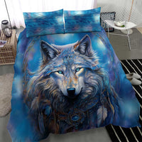 Beautiful Native American Wolf Bedding Set Galaxy Art - Wonder Print Shop