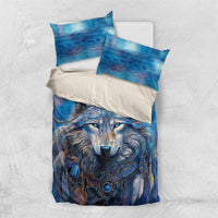 Beautiful Native American Wolf Bedding Set Galaxy Art - Wonder Print Shop