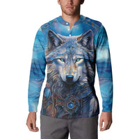 Beautiful Native American Wolf Button Sweatshirt Galaxy Art - Wonder Print Shop