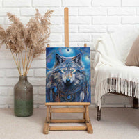 Beautiful Native American Wolf Canvas Wall Art Galaxy Art - Wonder Print Shop