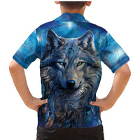 Beautiful Native American Wolf Family Matching Mermaid Dress and Hawaiian Shirt Galaxy Art - Wonder Print Shop
