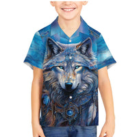 Beautiful Native American Wolf Family Matching Mermaid Dress and Hawaiian Shirt Galaxy Art - Wonder Print Shop