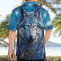 Beautiful Native American Wolf Hawaiian Shirt Galaxy Art - Wonder Print Shop