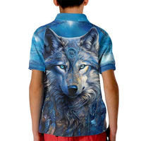 Beautiful Native American Wolf Kid Polo Shirt Galaxy Art - Wonder Print Shop