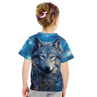 Beautiful Native American Wolf Kid T Shirt Galaxy Art - Wonder Print Shop