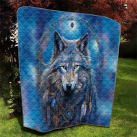 Beautiful Native American Wolf Quilt Galaxy Art - Wonder Print Shop